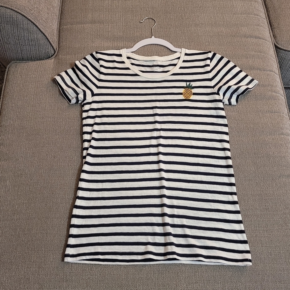 J. Crew Collection Striped Pineapple Casual Comfy Boho Shirt Size XS